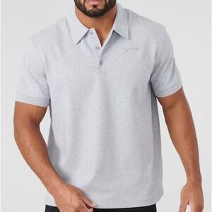 YOUNGLA 412 Los Angeles Mens Polo Shirt M Casual Cotton Blend Gray Preppy‎